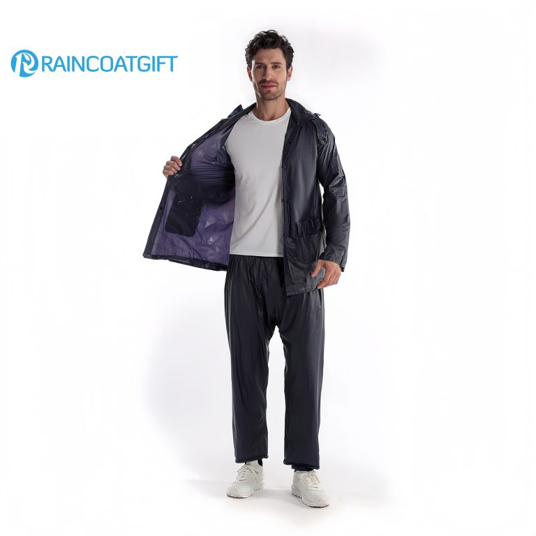 PVC Transparent Overalls Raincoat and Rainpants Set for Outdoor Duty (7)