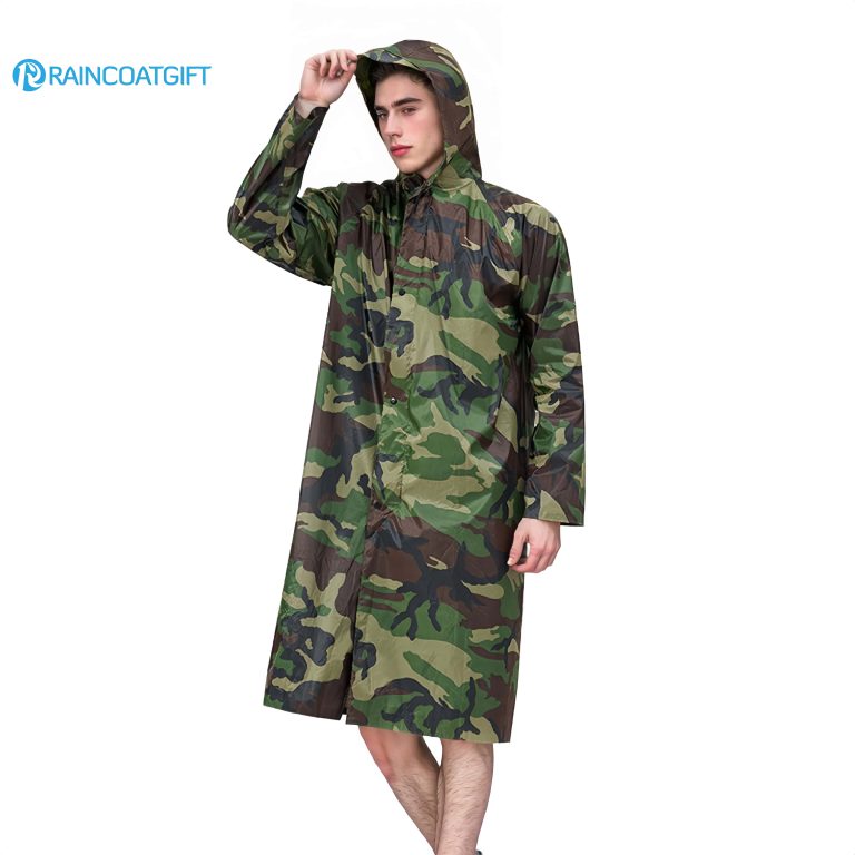 Wholesale of Men's Long Camouflage Raincoats Waterproof Labor Protection Rain Gear (3)