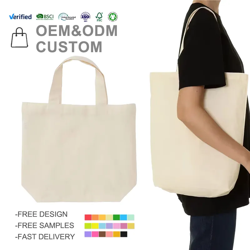Custom Standard Size Eco Tote Cotton Canvas Bags