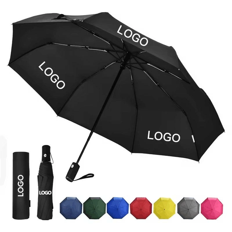 Automatic Windproof Promotional Folding Umbrella with Custom logo