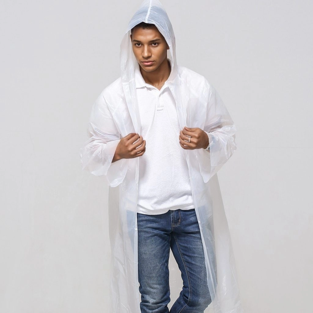 Eco-Friendly PE Rain Ponchos Lightweight & Waterproof