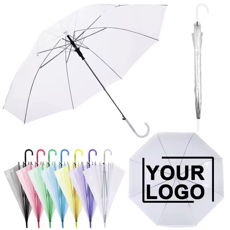 Wholesale Transparent Umbrella With Logo Clear PVC, Durable