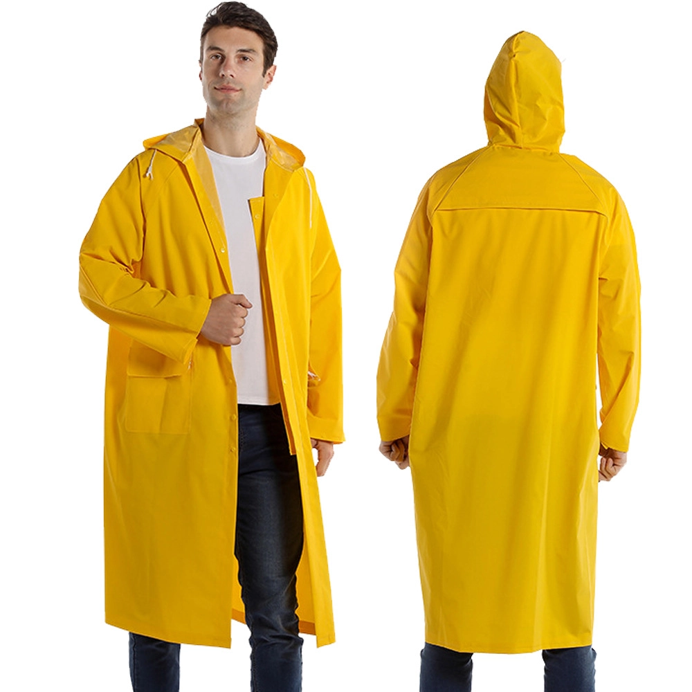 Yellow PVC Polyester Long Workwear Raincoat