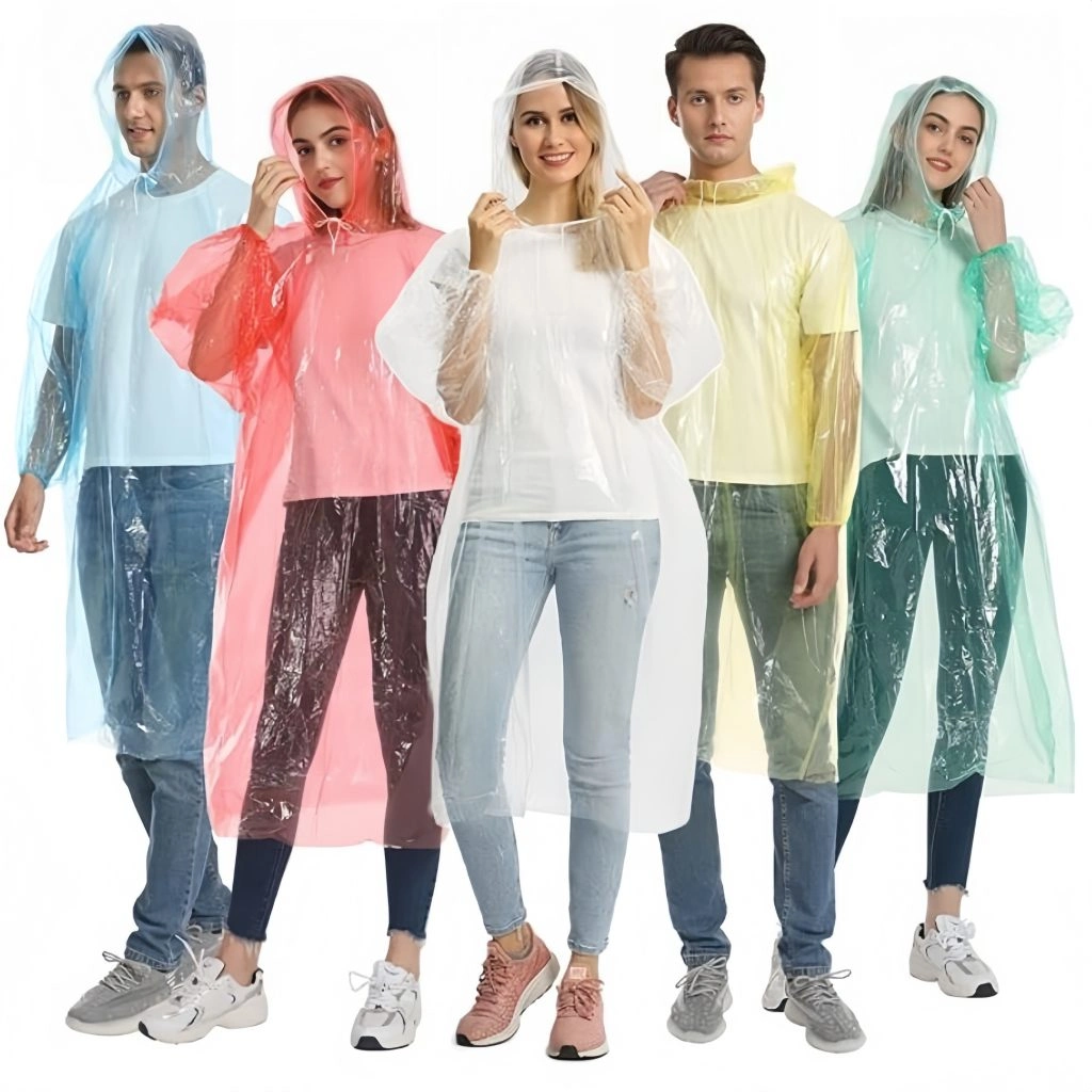 Disposable Waterproof Adult PE Rain Poncho