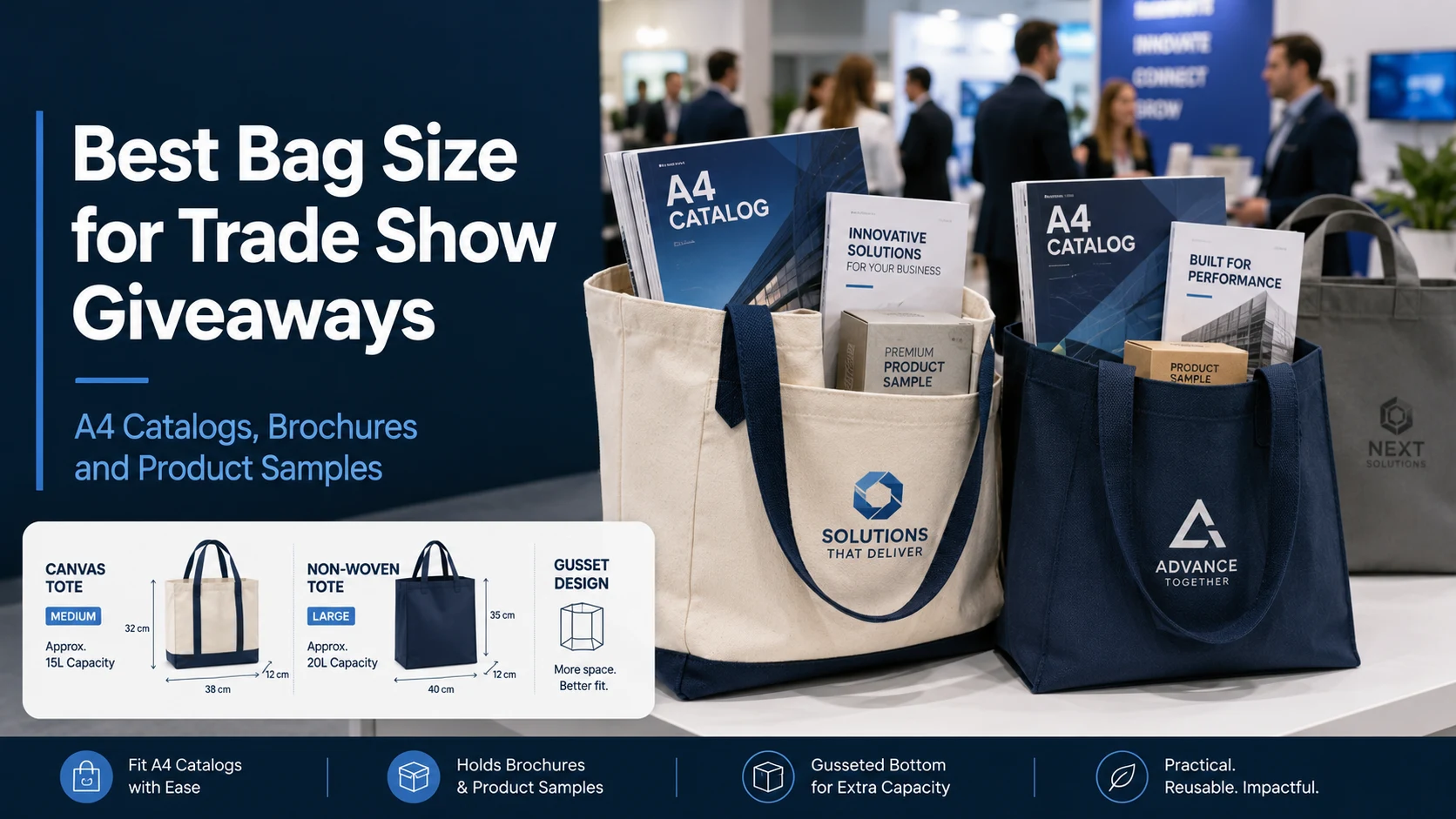 Best Bag Size for Trade Show Giveaways A4 Catalogs, Brochures and Product Samples