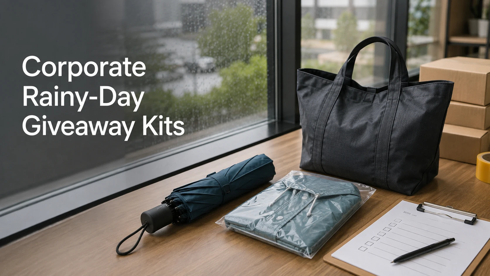 Corporate Rainy-Day Giveaway Kits How to Choose Umbrellas, Ponchos, and Tote Bags for Bulk Orders