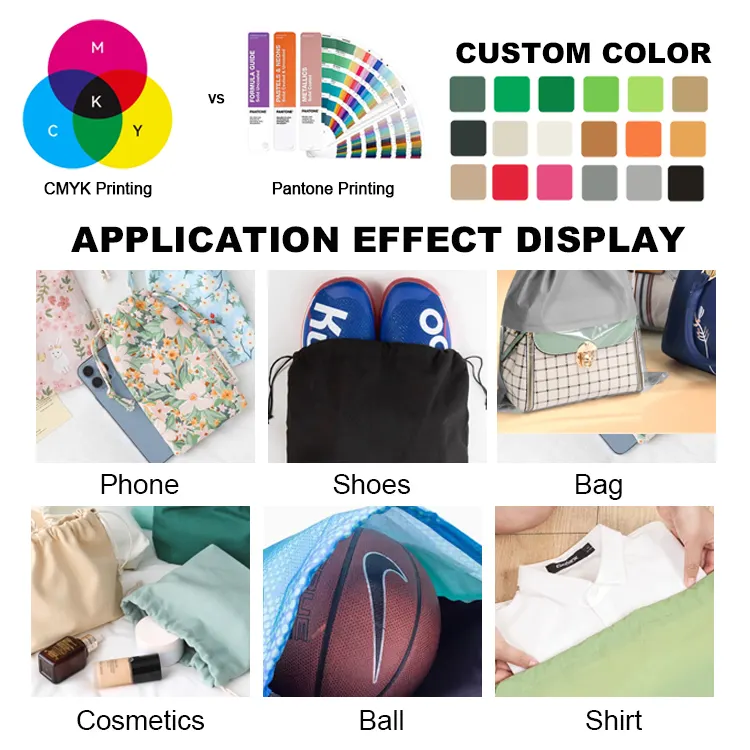 Custom 210D polyester drawstring bag for sports event kits with shoes, ball and apparel