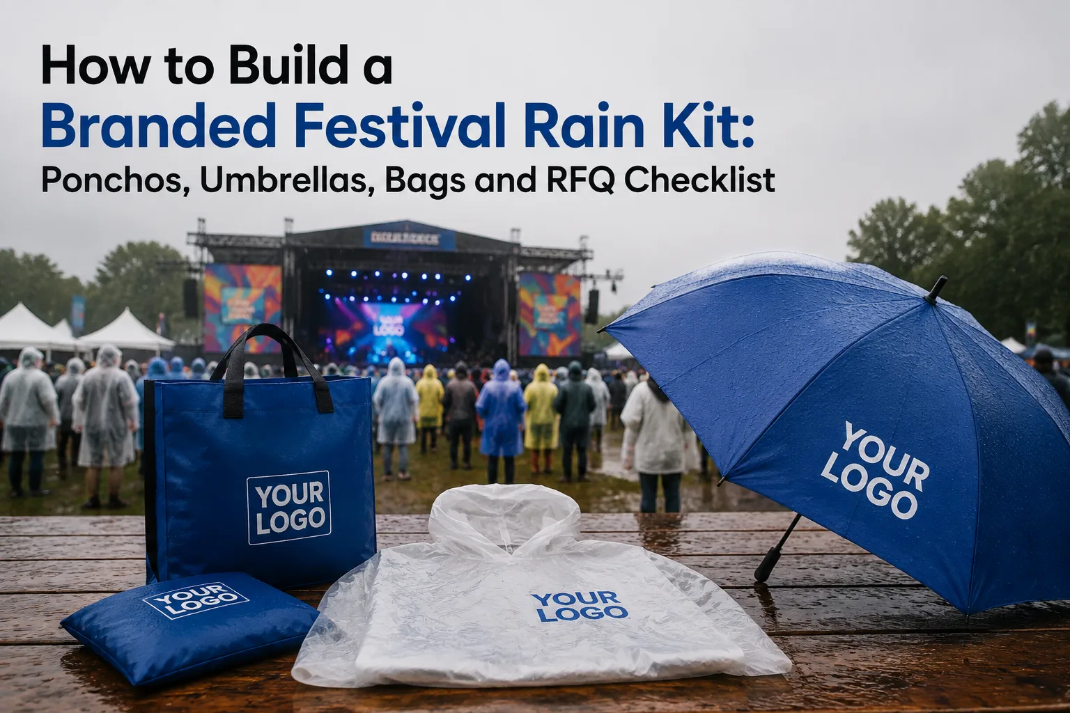 How to Build a Branded Festival Rain Kit Ponchos, Umbrellas, Bags and RFQ Checklist
