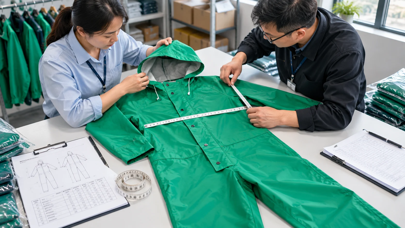 How to Inspect a Work Rainwear Sample Before Bulk Production
